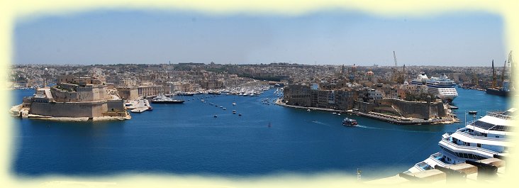 Malta - Blick aufSenglea, Cospicua und Vittoriosa