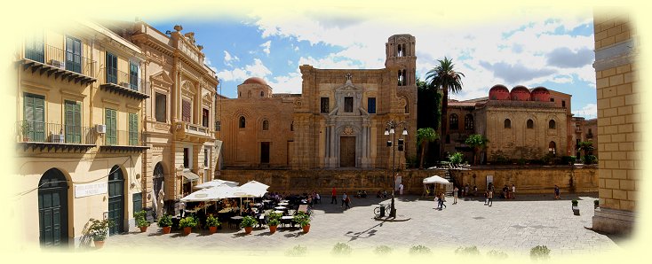 Palermo 2017 - Piazza Bellin mit den Kirchen San Catalda und Santa Maria dell'Ammiraglio