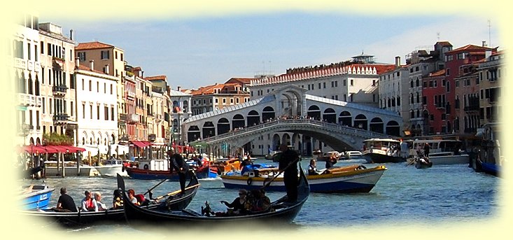 Venedig - Canal Grande -Rialto-Brücke
