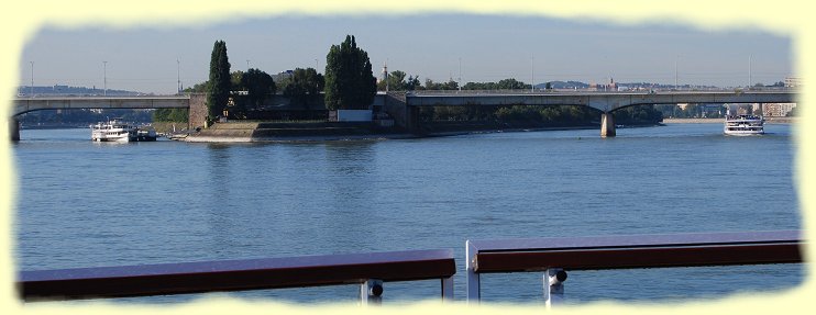 Budapest - rpdbrcke  Spitze der Margareteninsel.