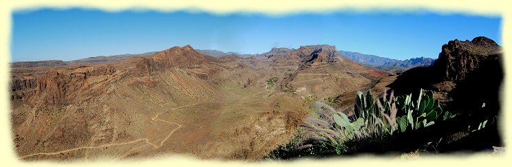 Degollada Las Yequas - Blick in den Barranco de Fataga