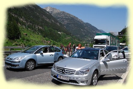 Picknick auf der Autobahn bei 30o C,