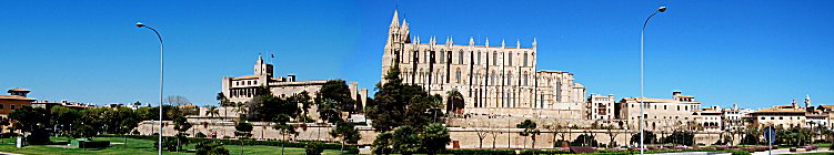 Mallorca - Königspalast Palau de l’Almudaina und Kathedrale „Sa Seu“.