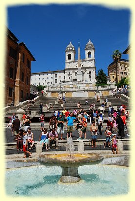 Rom - Spanische Treppe mit Fontana della Barcaccia