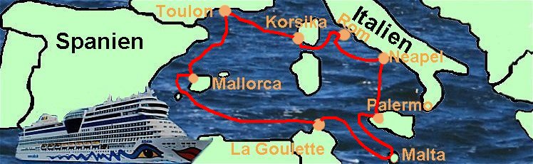 Mittelmeer - Karte AIDAbella - 4