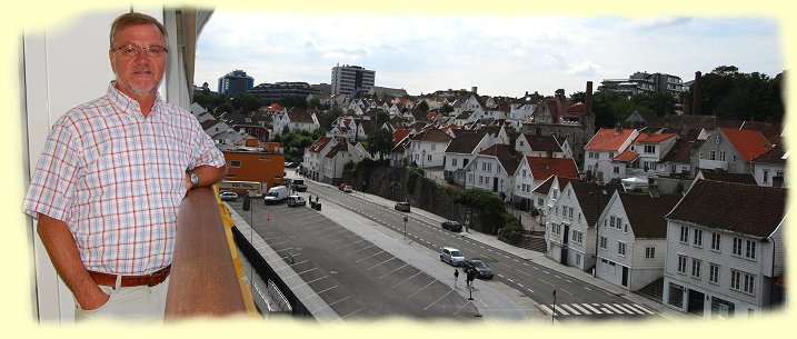 Stavanger -  Blick auf die alten, wei getnchten Holzhuser von Alt-Stavanger