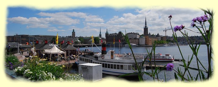 Stockholm -  Blick auf Riddarholmen mit Riddarholmen-Kirche