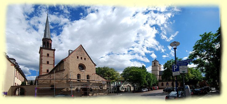 Worms - links Magnuskirche - rechts Andreasstift