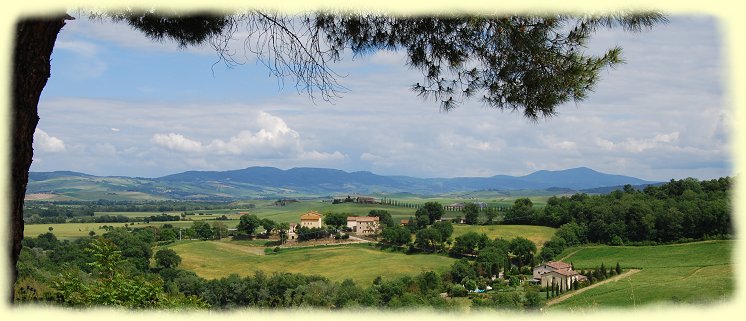 Bagno Vignoni - Blick ins Oricia-Tals Bagno Vignoni - Blick ins Oricia-Tals