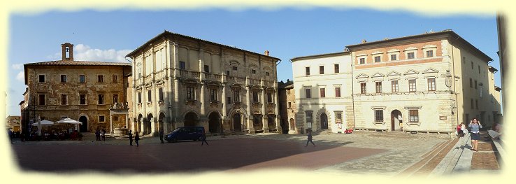 Montepulciano 2014 - Piazza Grande  mit links Palazzo del Capitano,  mitte Palazzo Nobili-Tarugi - ganz rechts Palazzo Contucci