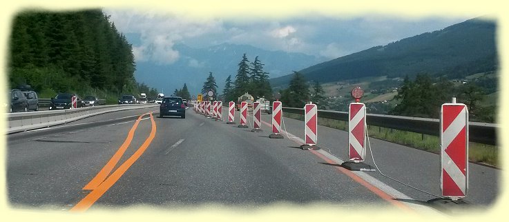 Autobahnbaustelle in Italien Autobahnbaustelle in Italien