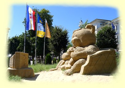 Heringsdorf - Skulptur  - Vater und Sohn Br