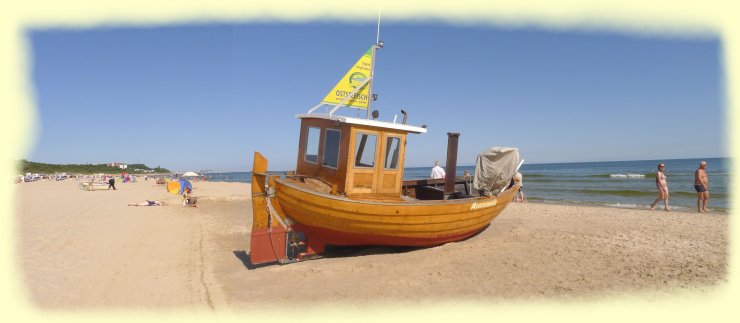 Ahlbeck - Fischerboot Meereswelle