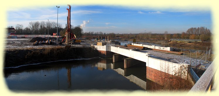 Blick auf das Einlaufbauwerks des Ahsefluss - Dükers - Jan 2017
