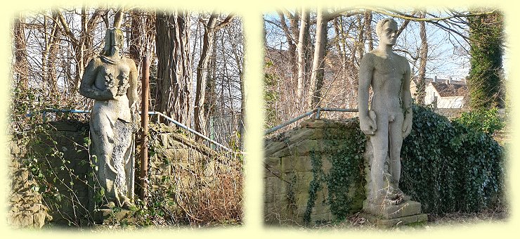 Glck-Auf Stadion Steinfiguren