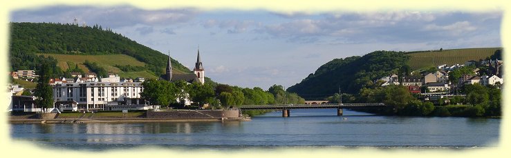 Bingen Zusammenfluss von Nahe und Rhein